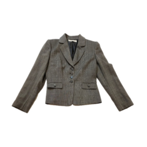 TAHARI ASL Women's Sz 6 Black White 100% Wool 4 Button Blazer Pockets Jacket EUC